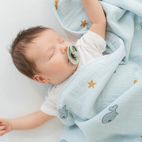 Done By Deer Baby Blanket - Wally - Blue