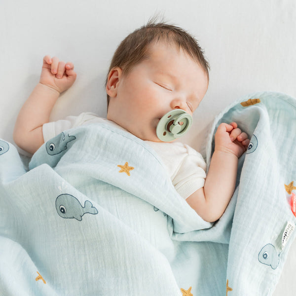 Done By Deer Baby Blanket - Wally - Blue
