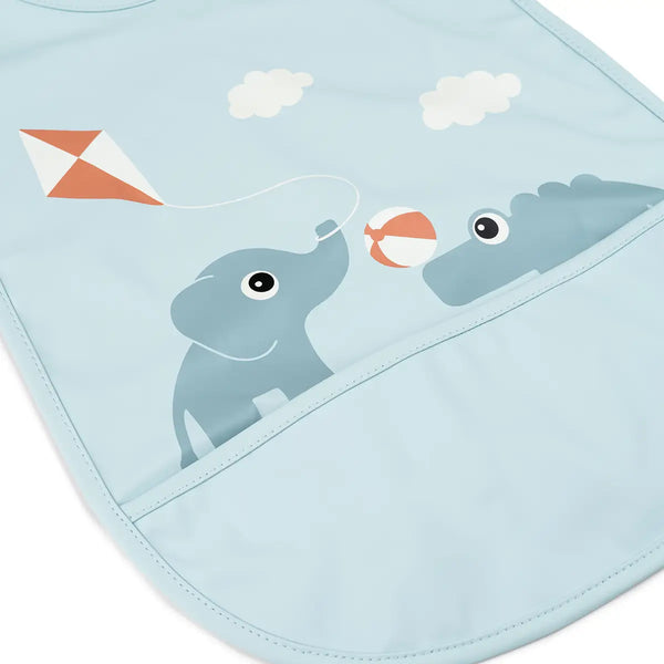 Done By Deer Bib W/velcro - Playground - Blue