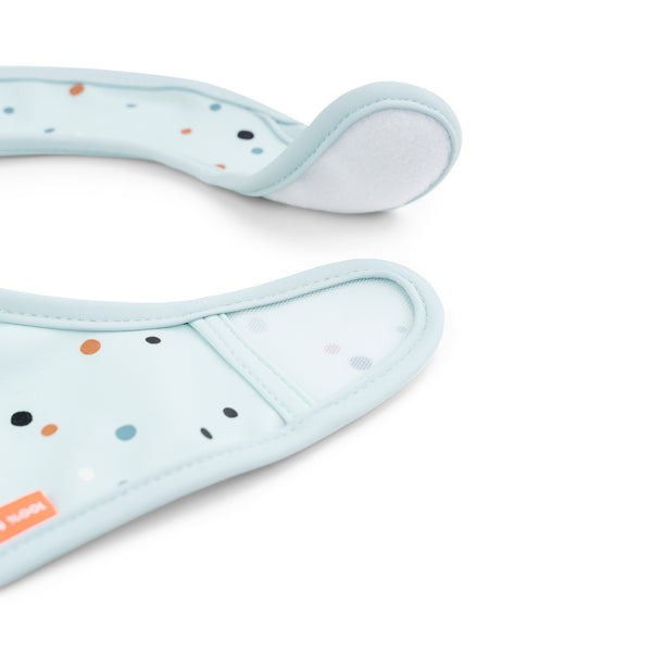 Done By Deer Bib With Velcro 2-pack - Elphee - Blue