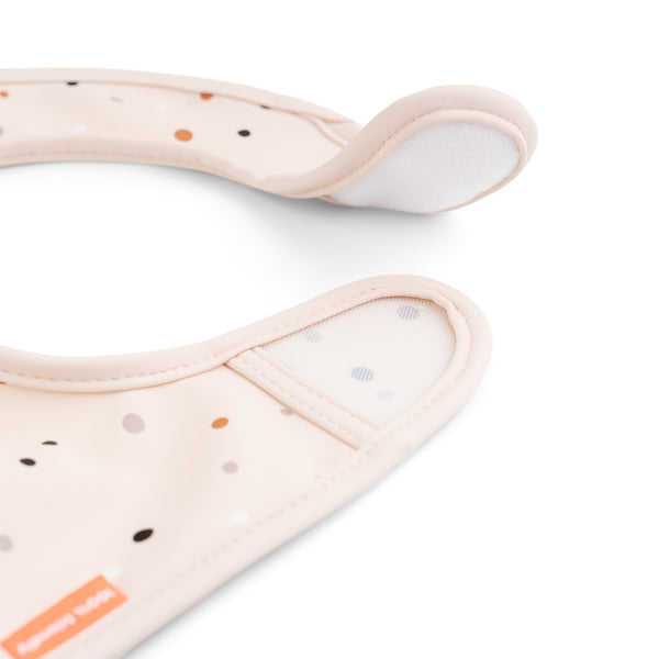 Done By Deer Bib With Velcro 2-pack - Ozzo - Powder