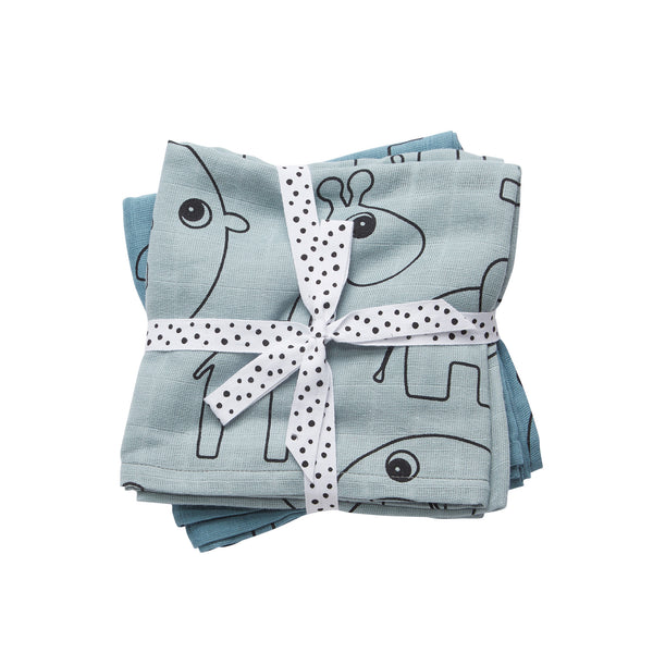 done by deer Burp cloth 2-pack - Contour - Blue