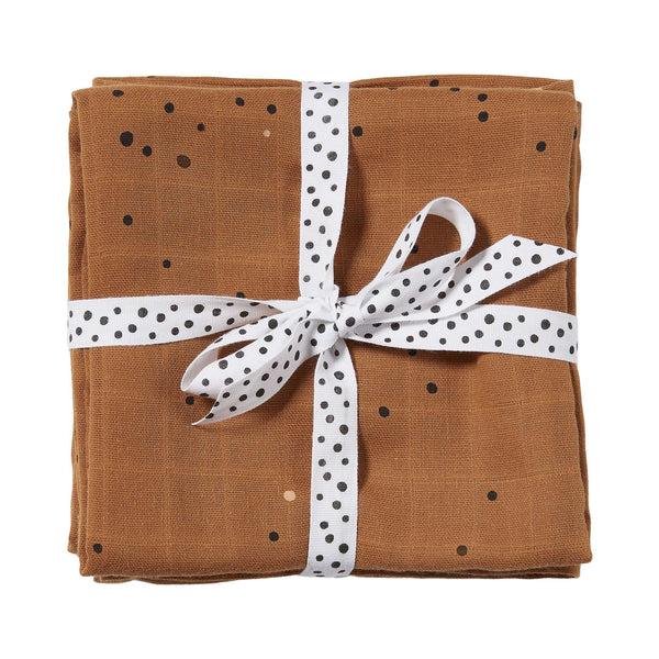 done by deer Burp cloth 2-pack - Dreamy dots - Mustard