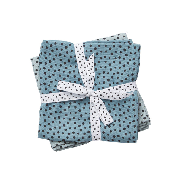 done by deer Burp cloth 2-pack - Happy dots - Blue