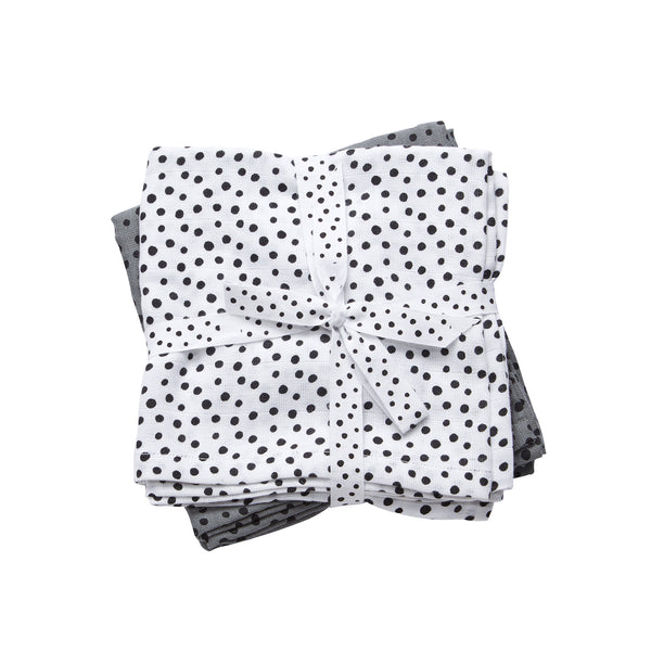 done by deer Burp cloth 2-pack - Happy dots - Grey
