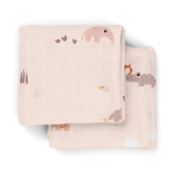 Done By Deer Burp Cloth 2-pack - Playground - Powder