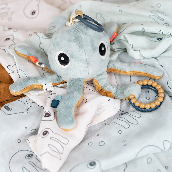 Done By Deer Burp Cloth 2-pack - Sea Friends - Mustard