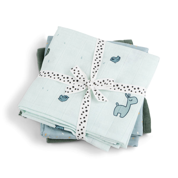 Done By Deer Burp Cloth 3-pack - Lalee - Blue