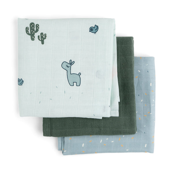 done by deer Burp cloth 3-pack - Lalee - Blue