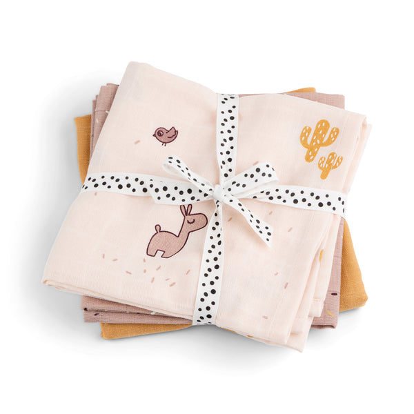 Done By Deer Burp Cloth 3-pack - Lalee - Powder