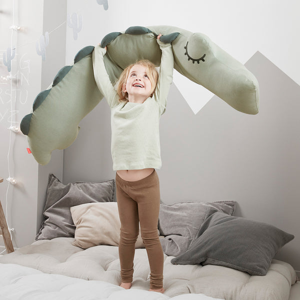 Done By Deer Comfy Body Pillow - Croco - Green