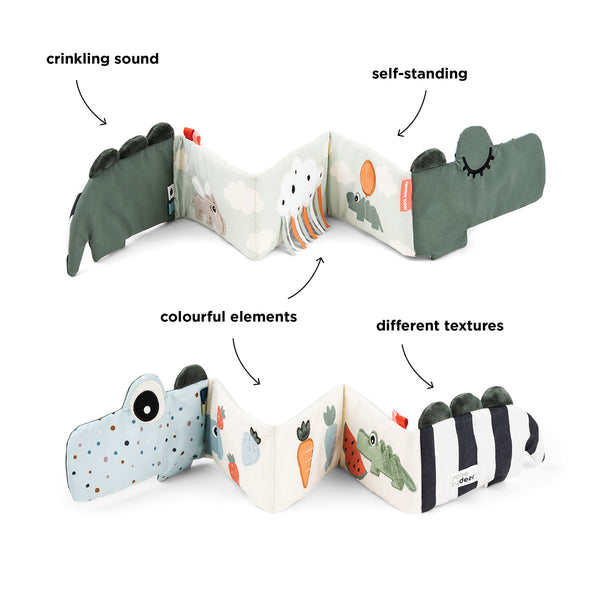 Done By Deer Fold-out Soft Book - Croco - Green