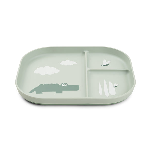 Done By Deer Foodie Compartment Plate - Croco - Green