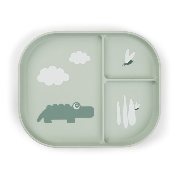 done by deer Foodie compartment plate - Croco - Green