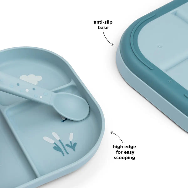 Done By Deer Foodie Compartment Plate - Elphee - Blue