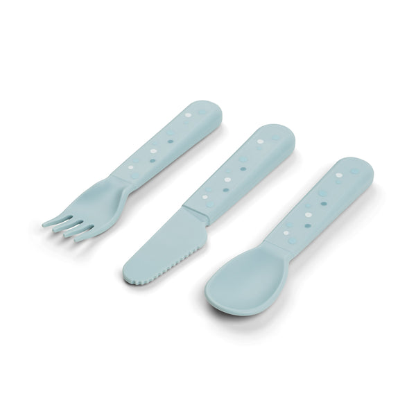 Done By Deer Foodie Cutlery Set - Happy Dots - Blue