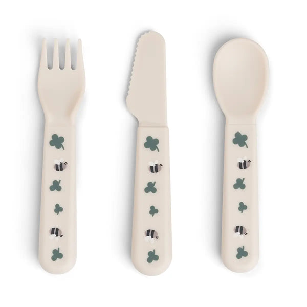 done by deer Foodie cutlery set - Tiny farm - Sand
