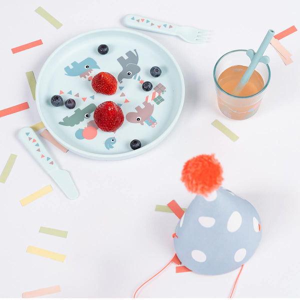 Done By Deer Foodie Dinner Set - Celebration - Blue