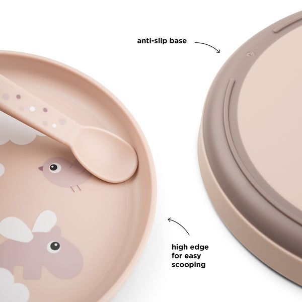 Done By Deer Foodie Plate - Happy Clouds - Powder