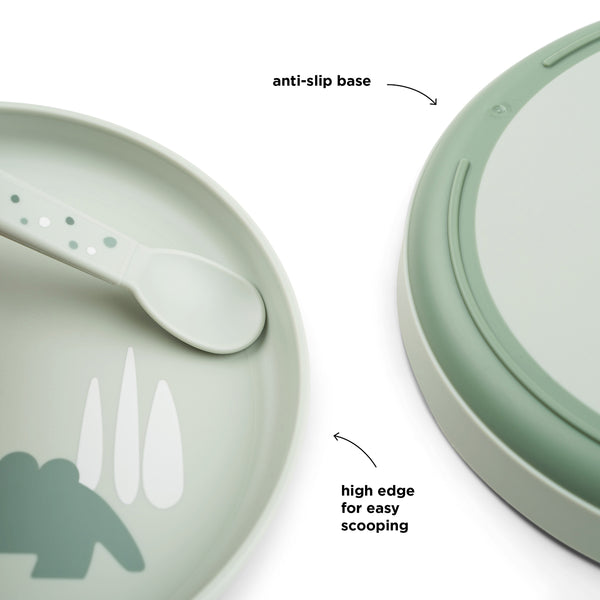 Done By Deer Foodie Plate Set - Croco - Green