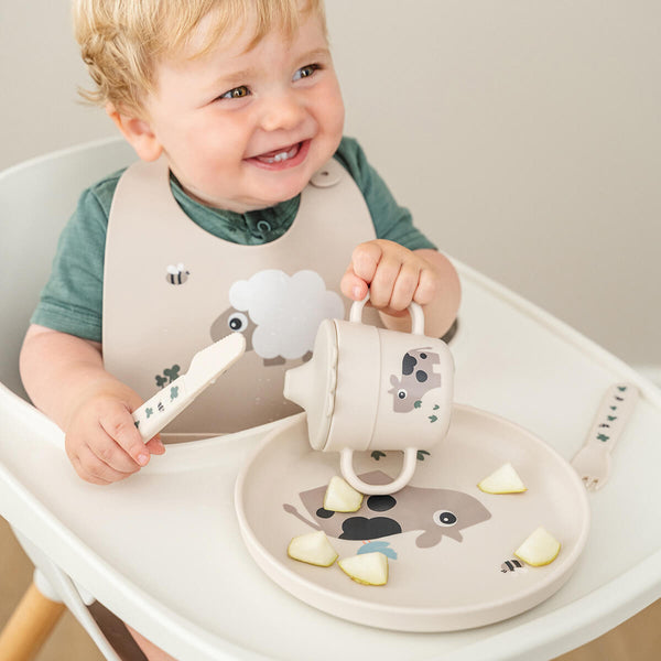 Done By Deer Foodie Plate - Tiny Farm - Sand