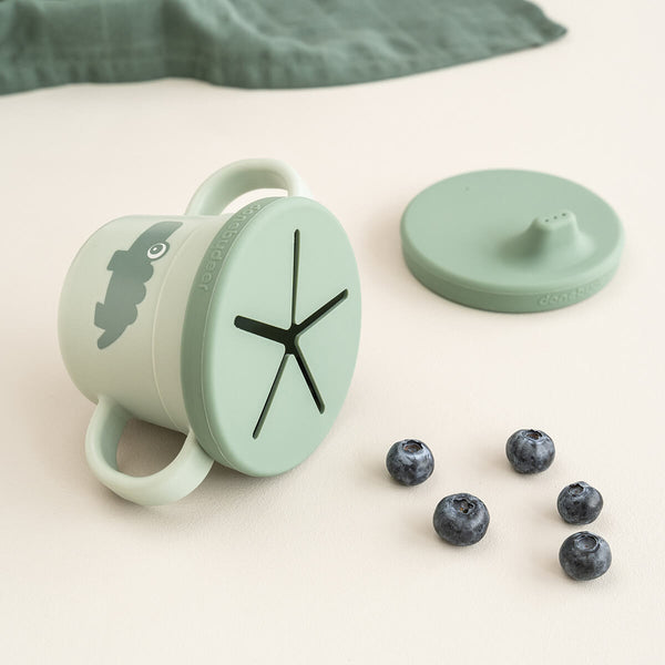 Done By Deer Foodie Spout/snack Cup - Croco - Green