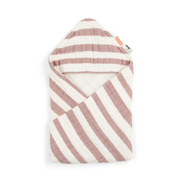Done By Deer Hooded Towel - Stripes - Powder