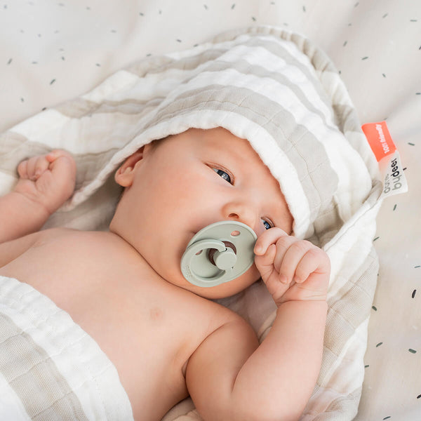 Done By Deer Hooded Towel - Stripes - Powder