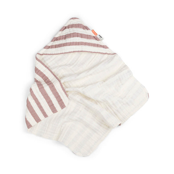 done by deer Hooded towel - Stripes - Powder