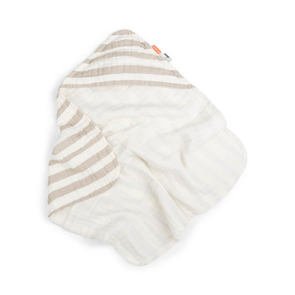 Done By Deer Hooded Towel - Stripes - Sand