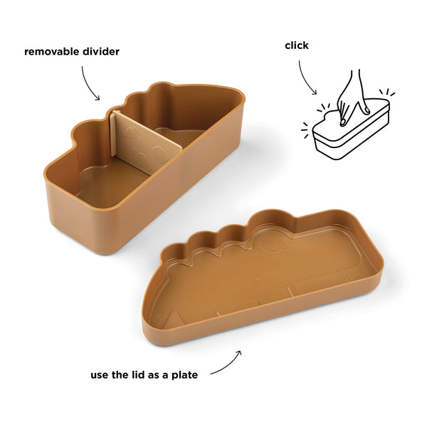 Done By Deer Kiddish Lunch Box - Croco - Mustard