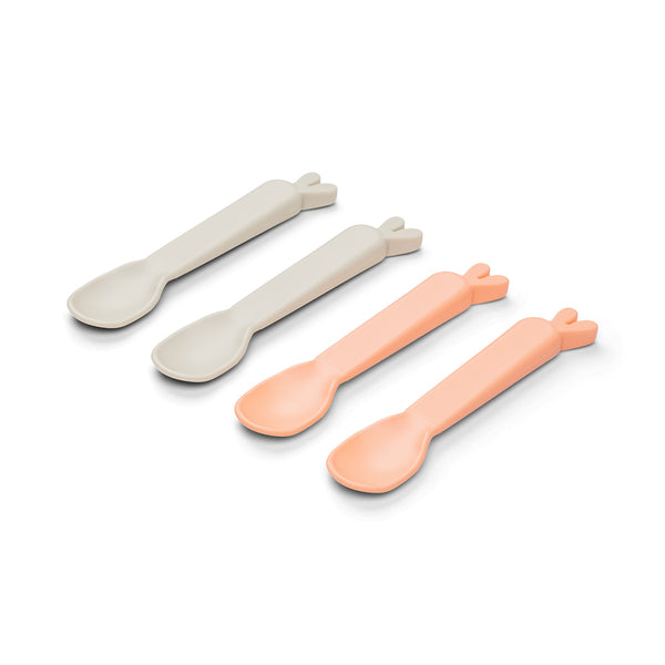 Done By Deer Kiddish Spoon 4-pack - Lalee - Sand/Coral