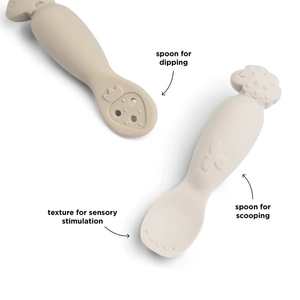 Done By Deer Learning Spoon Set - Tiny Farm - Sand