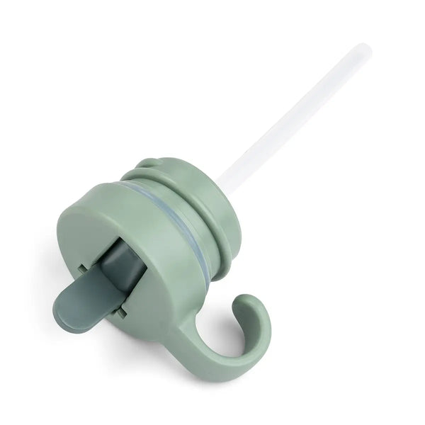 Done By Deer Lid & Straw - Metal Bottle - Croco - Green