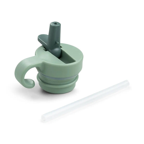 done by deer Lid & straw - Metal bottle - Croco - Green