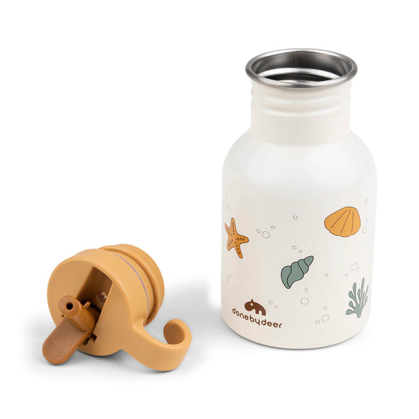 Done By Deer Metal Bottle - Sea Friends - Beige - 350 Ml