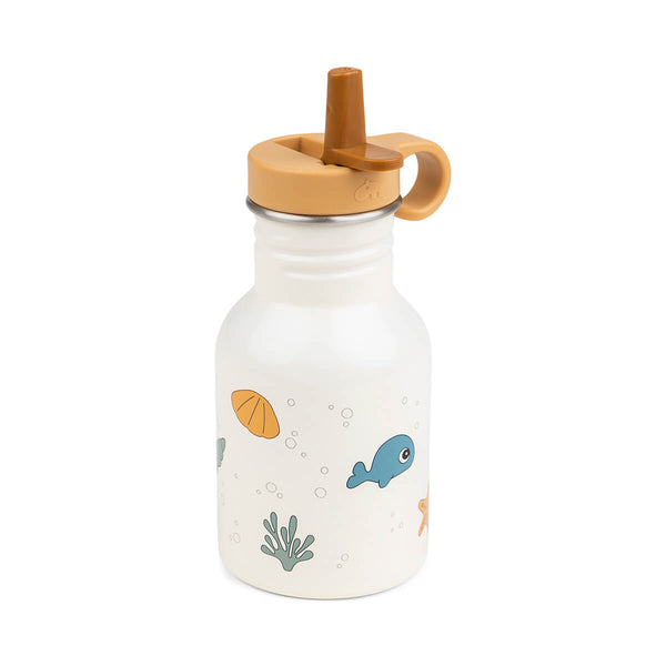 Done By Deer Metal Bottle - Sea Friends - Beige - 350 Ml