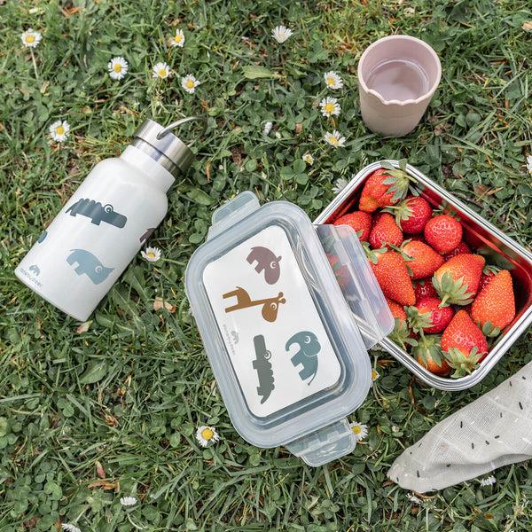 Done By Deer Metal Lunch Box - Deer Friends - Mustard