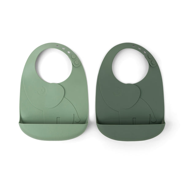 done by deer Peekaboo bib 2-pack - Elphee - Green