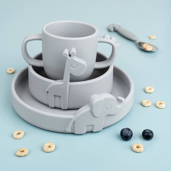 Done By Deer Peekaboo Plate - Elphee - Grey