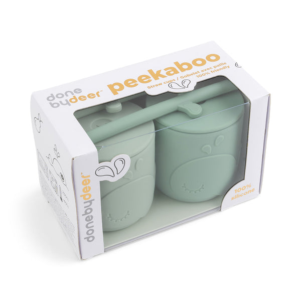 Done By Deer Peekaboo Straw Cup 2-pack - Wally - Green
