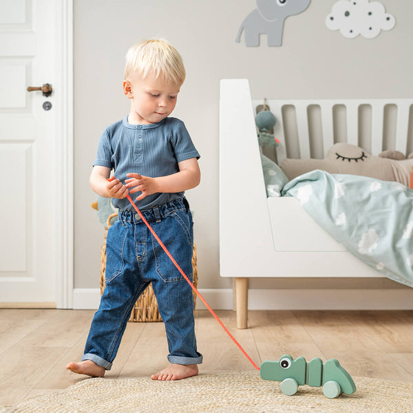 Done By Deer Pull Along Wiggle Toy - Croco - Green