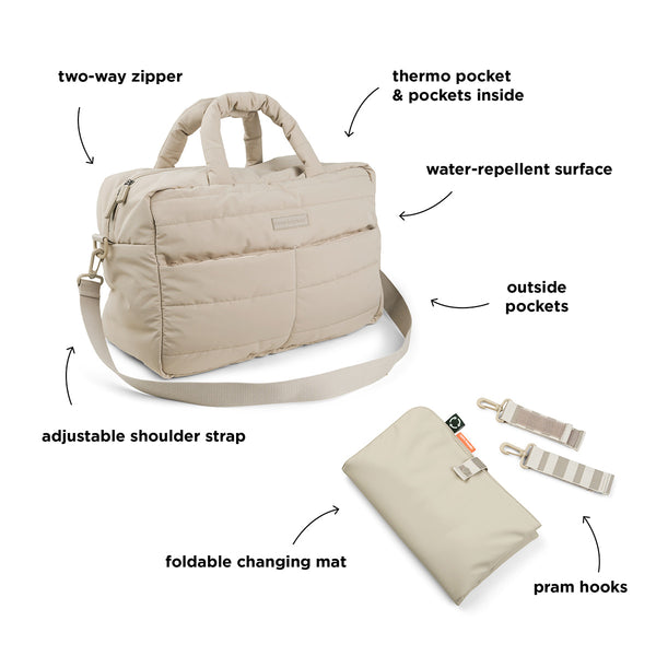 Done By Deer Quilted Changing Bag - Sand