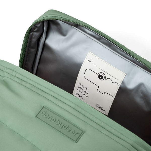 Done By Deer Quilted Insulation Bag - Croco - Green