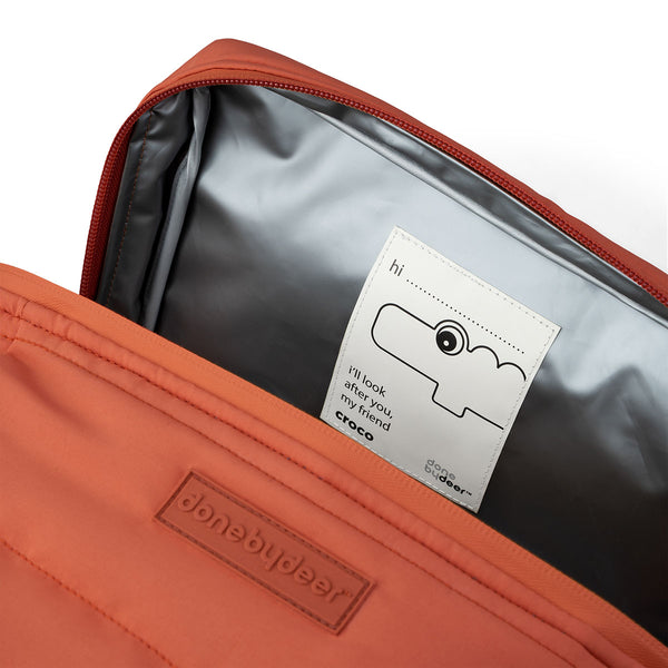 Done By Deer Quilted Insulation Bag - Croco - Papaya