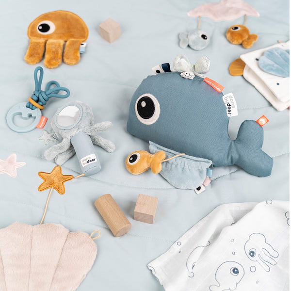 Done By Deer Sensory Rattle Mirror - Jelly - Blue