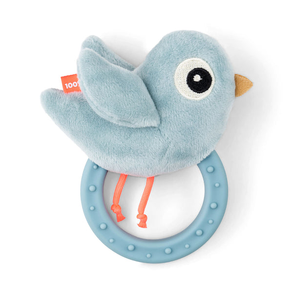 Done By Deer Sensory Rattle W/teether - Birdee - Blue