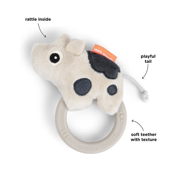 Done By Deer Sensory Rattle W/teether - Dotti - Sand