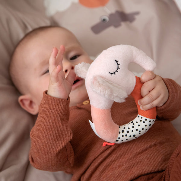 Done By Deer Sensory Ring Rattle - Elphee - Powder