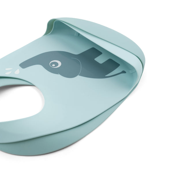 Done By Deer Silicone Bib 2-pack - Elphee - Blue